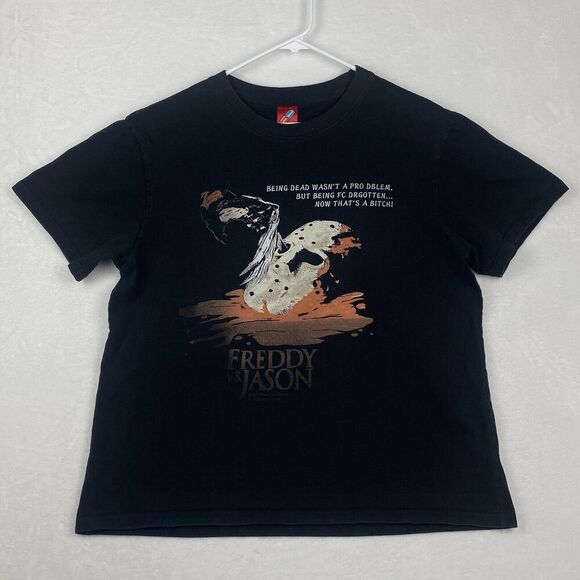 Vintage 2003 Fredy vs Jason Graphic Shirt Mens 3XL Black Short Sleeve Horror 2YK